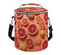 Pile of Grapefruit Slices Lunch Bag, 15L Portable Leakproof Picnic Basket with Shoulder Strap, Insulated Picnic Cooler Bag for Camping, Beach, Hiking & Groceries