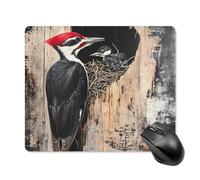 Pileated Woodpecker Cute Gaming Mousepad Rubber Base Computer Desk Mat for Laptop Office