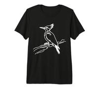 Pileated Woodpecker Line Art Birdwatcher Premium T-Shirt