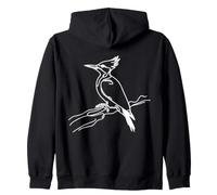 Pileated Woodpecker Line Art Birdwatcher Zip Hoodie