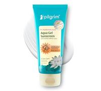 Pilgrim 1% Hyaluronic Acid Sunscreen Gel Sunscreen SPF 50 +++ for Men and Women with Korean White Lotus Broad Spectrum, Non-Greasy, No White cast & Prevents Tanning All Skin Types 50 gm