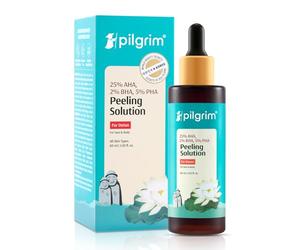 Pilgrim 25% AHA + 2% BHA + 5% PHA Peeling Solution 60ml For Face & Body |10-Minute Facial At Home|Gentle Exfoliating Serum for Tan Removal |For Glowing Skin, Even Skin Tone, Pore Cleansing |Men, Women