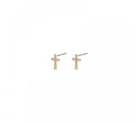 Pilgrim Clara Crystal Cross Gold Tone Stud Earrings 0.9cm