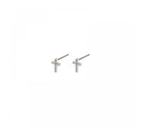 Pilgrim Clara Crystal Cross Stud Earrings 0.9cm