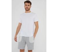 'Pilgrim' Contrast Panel Pocket Sweat Shorts Threadbare Light Grey S