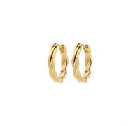 Pilgrim Declan Twisted Gold Tone Hoop Earrings 15mm
