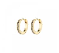 Pilgrim Ebna Crystal Mini Huggie Gold Tone Hoop Earrings 1cm