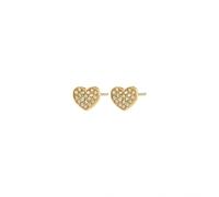 Pilgrim Emmett Crystal Heart Gold Tone Earrings 0.6cm
