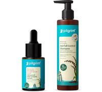 Pilgrim Hair Growth Serum with Redensyl & Anagain (30ml) & Redensyl Hairfall Control Shampoo with Korean Black Rice (200ml) | Reduces Hair Fall, Stimulates Growth & Boosts Density