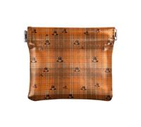 Pilgrim Hat Plaid Women's Leather Coin Change Purse Fancy Clasp Wallet Card Holder for Women