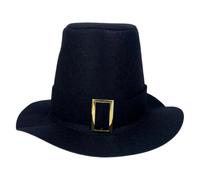 Pilgrim Hats - 70G Felt Foldable Top Hat Novelty Accessory For Thanksgiving Turkey Day, Classroom Game Story Headwear And