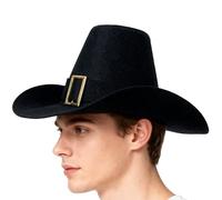 Pilgrim Hats - Adjustable Headwear for Thanksgiving Costume, Classic Black Top Hat for Festive Fancy Dress and Autumn Celebrations | School Plays, Re