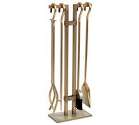 Pilgrim Home and Hearth 18086 Sinclair Fireplace Tool Set, Burnished Brass, Metal, 20 Pounds