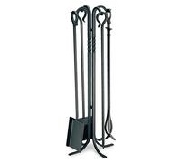 Pilgrim Home and Hearth Fireplace Tool Set, Forged Iron, Black, 39" Tall