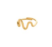Pilgrim LULU wavy stack Ring Goldplated Brass 632532004 - Woman - Brass Gold Adjustable