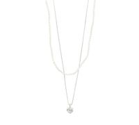 Pilgrim Silver Arlet Pearl and Heart 2 in 1 Necklace - Silver