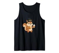 Pilgrim Squirrel Having iced Coffee on Thanksgiving Tank Top