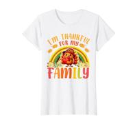 Pilgrim Turkey Im Thankful for My Family Cute Thanksgiving Value Graphic T-Shirt
