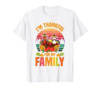 Pilgrim Turkey Im Thankful for My Family Cute Thanksgiving Value Graphic T-Shirt