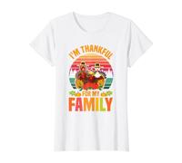 Pilgrim Turkey Im Thankful for My Family Cute Thanksgiving Value Graphic T-Shirt