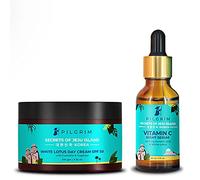 Pilgrim Vitamin C Night Serum 30ml & Day Face Cream with SPF 50 100 gm Anti ageing, Blemishes & Pigmentation, Youthful Skin Men & Women All Skin Korean Beauty Secrets (Vitamin C Night Serum)