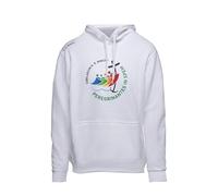 PILGRIM'S BACKPACK Jubilee Cotton Unisex Sweatshirt with Hood and Print, Official Jubilee Product 2025, White, M