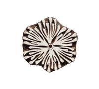 Pilgrims Fair Trade Floral Flower 5.3cm Shaped Indian Hand Carved Wooden Printing Block Stamp