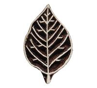 Pilgrims Fair Trade Leaf Shaped 6.8cm Indian Hand Carved Wooden Printing Block Stamp