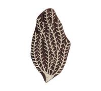 Pilgrims Fair Trade Seaweed Coral Seaside Shaped Indian Hand Carved Wooden Printing Block Stamp