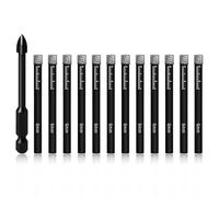 Pilikoll 12 Pcs 6mm Dry Diamond Core Drill Bit Sett Multi-Functional Diamond Drill Bit Diamond Hole Saw Core Drill Bit Diamond Core Drill Bits for Granite, Ceramic, Marble, Tile Stone, Glass