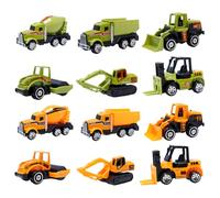 Pilikoll 12 Pcs Construction Vehicles Toys Metal Engineering Vehicles Set Dumper Bulldozer Dump Truck Mini Truck Model Cars Small Toy Car Set Diecast Engineering Car Toys Set for Kid Children Boy Girl