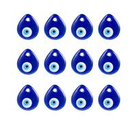 Pilikoll 12 Pcs Evil Eye Pendant Charm Blue Evil Eye Decor Hanging Turkish Glass Evil Eye Charm Evil Eye Glass Pendants Blue Eye Craft Beads for DIY Necklace, Bracelet