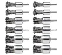 Pilikoll 12Pcs Knotted Wire Wheels Brush with 1/4-Inch for Metal Derusting