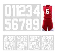 Pilikoll 147 PCS Heat Transfer Iron On Letters and Iron On Numbers, 2 Inch Iron on Letters & 8 Inch Ironon Numbers with Transparent Film for Clothing Sports T-Shirt Uniform DIY Fabric (White)