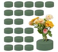 Pilikoll 20 Pcs Round Flower Foam Block 8x4 cm Round Dry Floral Flowers Foam Block Floral Foam Block Holders Artificial Green Round Flower Arrangement Block for DIYs, Arts, Crafts & Weddings