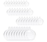 Pilikoll 40 Pcs Clear Plastic Baubles to Fill Clear Plastic Ornaments | for DIY Crafts Christmas Tree Decor Wedding Party Xmas Holiday Home Decoration,Ø4/Ø5/Ø6/Ø8cm,Plastic Fillable Ornaments Ball
