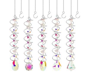 Pilikoll 5 Pcs Sun Catcher Wind Spinner Rainbow Sun Catchers Hanging with Double-Spiral Sun Catchers for Windows Suncatcher Crystal Rainbow Crytal SunCatchers for Indoor Outdoor Garden Decoration