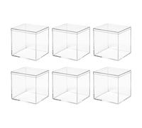 Pilikoll 6 Pcs 8x8x8cm Acrylic Display Boxes with Lid Clear Acrylic Storage Square Cube Boxes acrylic Box with Lid Small Clear Square Cubes Treat Gift boxes for Candy Pill Jewelry Makeup Party Favor