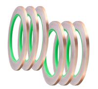 Pilikoll 6 Rolls 3mm & 5mm x 20m Copper Tape Slug Repellent Tape Copper Tape with Conductive Adhesive Self Adhesive Dual Conductive Tape for Guitar Repairs,Soldering,Electrical Repair,DIY Crafts