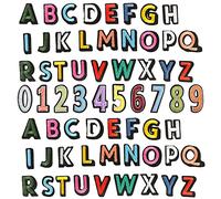 Pilikoll 62 Pcs Iron on Letters Iron on Numbers Patches for Bags Clothes