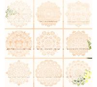 Pilikoll 9 Pcs 30x30cm Mandala Drawing Stencils Large Mandala Stencils for Painting Mandala Paint Drawing Templates Reusable Mandala Stencil Art Set for Painting on Wood, DIY Drawing,Wall Art Design