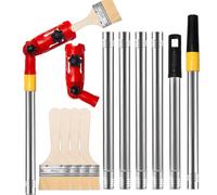 Pilikoll Multi-Angle Paint Brush Extension Pole Set Extendable Paint Brush with 180° Rotation Paint Roller Extension Pole with Paint Brush for Ceiling Suitable for Most Rollers Brushes,Brush,Scrapers