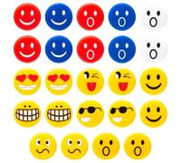 Pilikoll Pack of 24 Emoji with Tennis Dampener, Tennis Vibration Damper, Tennis Racket, Silicone Vibration Damper Tennis Vibration for Tennis Rackets, Badminton Rackets, Squash Racket