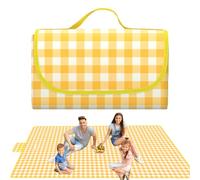 Pilikoll Yellow Picnic Blanket Waterproof Beach Picnic Mat With Carrying Handle Garden Outdoor Camping Blanket 200 X 300cm Foldable Picnic Blanket for Hiking Travelling Outdoor Camping,Parks