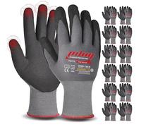 Pilim Microfoam Nitrile Safety Gloves Work Gloves - 12 Pairs Size 7/S with Secure Grip Gloves Ideal for Mechanics, Construction and Gardening - Available in 3, 6, or 12 Packs