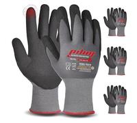 Pilim Microfoam Nitrile Safety Gloves Work Gloves - 3 Pairs Size 9/L with Secure Grip Gloves Ideal for Mechanics, Construction and Gardening - Available in 3, 6, or 12 Packs