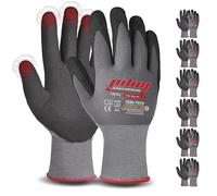 Pilim Microfoam Nitrile Safety Gloves Work Gloves - 6 Pairs Size 11/XXL with Secure Grip Gloves Ideal for Mechanics, Construction and Gardening - Available in 3, 6, or 12 Packs