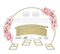 PILIN Balloon Arch Kit Metal Balloon Arch Stand Semicircular Arch for Birthday, Party,Wedding Decoration 2.7M GOLD