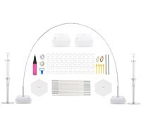 PILIN Balloon Arch Kit Reusable Balloon Arch Stand White 2,3x3,2M with Water Fillable Base and Fibre Poles for Weddings, Graduations, Birthdays, Christmas Decorations