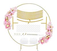 PILIN Round Balloon Arch Kit, Gold Metal Balloon Circle Frame, Big Size Backdrop Stand for Birthday, Wedding, Baby Shower, Grad Party Decoration (GOLD 2.2M)